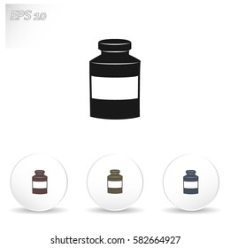 Medical bottle vector icon