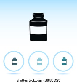 Medical bottle vector icon