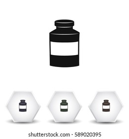 Medical bottle vector icon