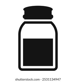 Medical bottle vector icon isolated on white background, simple flat illustration.