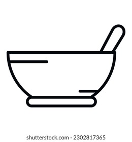 Medical bowl icon outline vector. Cough throat. Medicine honey