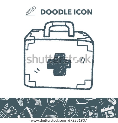 medical box doodle drawing