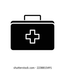 Medical box icon illustration. Glyph icon style. icon related to healthcare and medical. Simple vector design editable