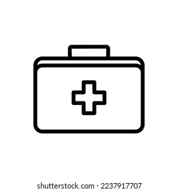 Medical box icon illustration. line icon style. icon related to healthcare and medical. Simple vector design editable. Pixel perfect at 64 x 64