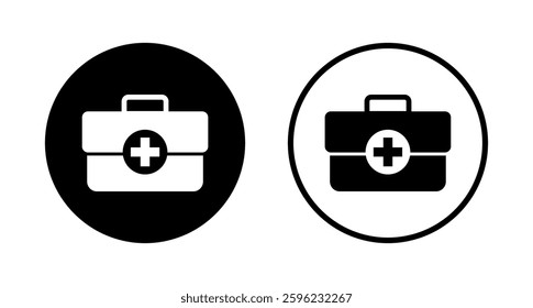 Medical box icon logo design. Medical suitcase sign and symbol. First aid icon
