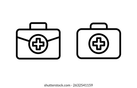 Medical box icon logo design. Medical suitcase sign and symbol. First aid icon