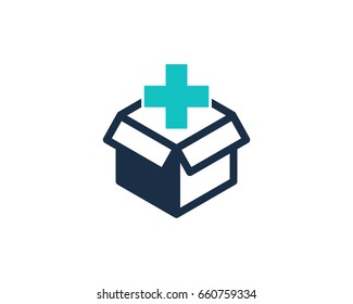 Medical Box Icon Logo Design Element