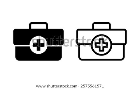 Medical box icon logo design. Medical suitcase sign and symbol. First aid icon