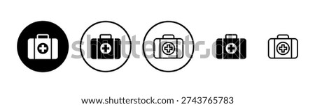 Medical box icon logo design. Medical suitcase sign and symbol. First aid icon