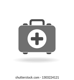 medical box icon with shadow