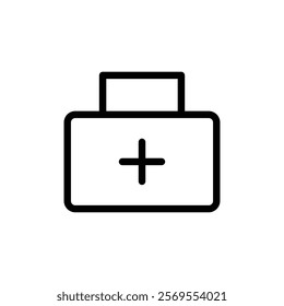 Medical box icon Thin vector set