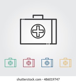 medical box icon vector 