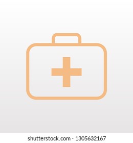 Medical box line icon, Vector on grey background