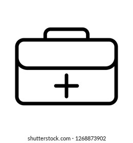 Medical box vector, Baggage line design icon editable outline