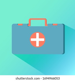 Maletín médico. Icono plano para diseño web.Ilustración vectorial.