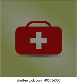 Medical briefcase icon