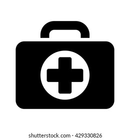 medical briefcase icon black on white background