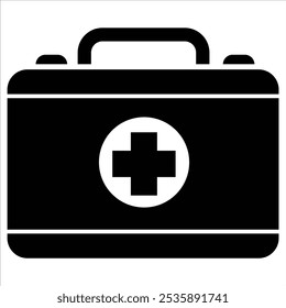 Icono de maletín médico. Icono de la caja de primeros auxilios. Bolso médico, Ilustración vectorial del icono