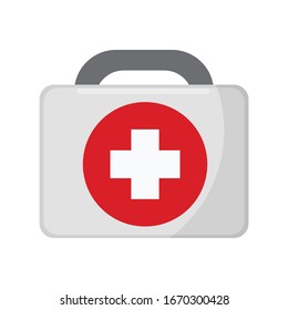 Medical Briefcase Icon Flat Design Illustrator Vector