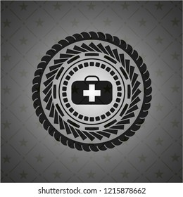 medical briefcase icon inside black badge