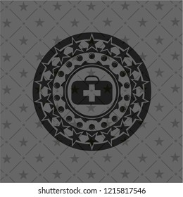 medical briefcase icon inside dark badge