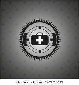 medical briefcase icon inside dark badge