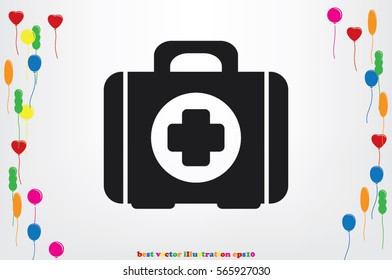 Medical briefcase icon vector illustration.