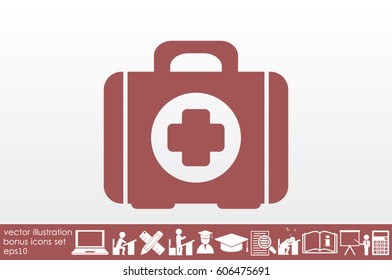 Medical briefcase icon vector illustration eps10.