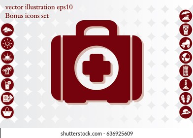 Medical briefcase icon vector illustration eps10.