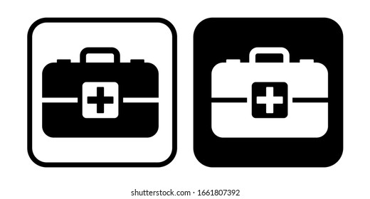 signo vectorial del icono de la cartera médica aislado en fondo blanco.
