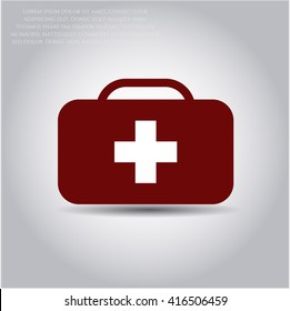símbolo del vector de la cartera de documentos de salud símbolo del vector de velocidad plana jpg aplicación