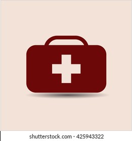 medical briefcase icon vector symbol flat eps jpg app