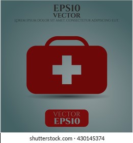 símbolo del vector de la cartera de documentos de salud símbolo del vector de velocidad plana jpg aplicación