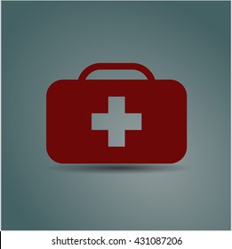 medical briefcase icon vector symbol flat eps jpg app