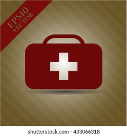 medical briefcase icon vector symbol flat eps jpg app