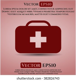 Medical briefcase vector icon