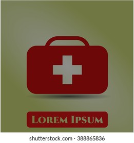 Medical briefcase vector icon
