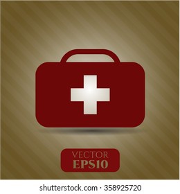 Icono o símbolo del vector de la cartera médica