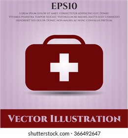Icono o símbolo del vector de la cartera médica
