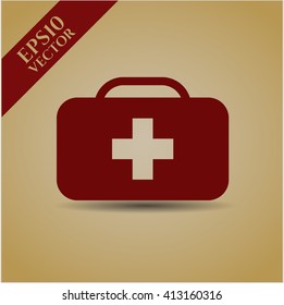 Medical briefcase vector symbol