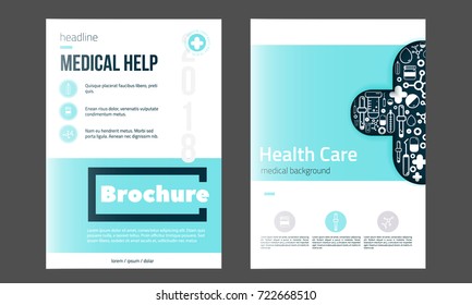 Medical Brochure Cover Template Blue Color Stock Vector (Royalty Free ...