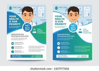 Medical Brochure. Flyer Design. Leaflets a4 Template. Cover Book and Magazine. Annual Report Vector illustration - Vector
