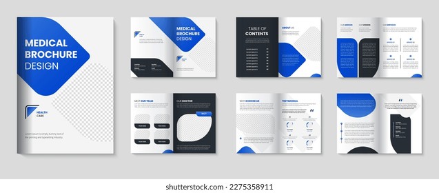 Medical brochure template design with landscape shape