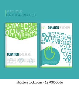 Medical Brochure template. Vector hospital banner abstract grunge geometric background. Vector hospital flyer, magazine