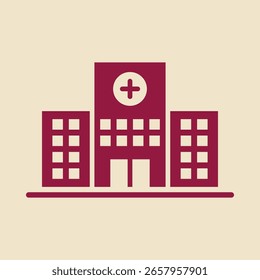 Medical building red trendy useful vector Illustration design lovely colorful background.eps