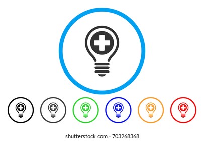 Medical Bulb rounded icon. Vector illustration style is a flat iconic symbol inside a circle, with black, grey, green, blue, orange, red color versions. Designed for web and software interfaces.