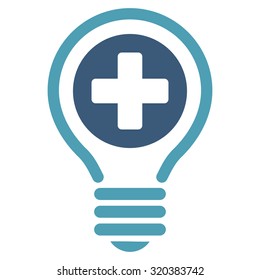 Medical Bulb vector icon. Style is bicolor flat symbol, cyan and blue colors, rounded angles, white background.