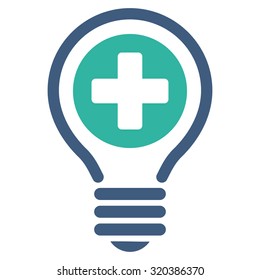 Medical Bulb vector icon. Style is bicolor flat symbol, cobalt and cyan colors, rounded angles, white background.