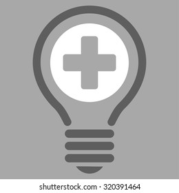 Medical Bulb vector icon. Style is bicolor flat symbol, dark gray and white colors, rounded angles, silver background.