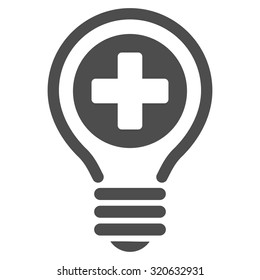 Medical Bulb vector icon. Style is flat symbol, gray color, rounded angles, white background.